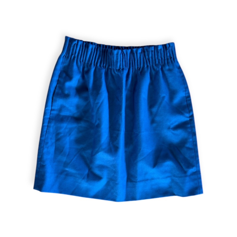 J. Crew blue mini tethered skirt wool blend Size 0 XS